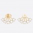 Dior Petit CD Earrings In Gold Metal Crystals and Pearl