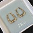 Dior J'Adior Hoop Earrings In Antique Gold Metal and Crystals