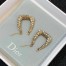 Dior J'Adior Hoop Earrings In Antique Gold Metal and Crystals