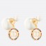 Dior Tribales Earrings in Metal and White Pearls and Multicolor Crystals