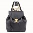 Fendi Black Leather Logo Backpack