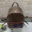 Fendi Brown Glazed Fabric Large Backpack