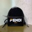 Fendi Black Glazed Fabric Large Backpack