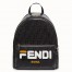 Fendi Black Glazed Fabric Large Backpack