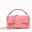 Fendi Pink FF Motif Mini Baguette Bag