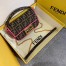 Fendi Mini Baguette Bag In FF Fabric With Fuchsia Trim