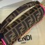 Fendi Mini Baguette Bag In FF Fabric With Fuchsia Trim