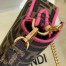 Fendi Mini Baguette Bag In FF Fabric With Fuchsia Trim