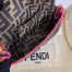 Fendi Mini Baguette Bag In FF Fabric With Fuchsia Trim