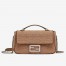 Fendi Midi Baguette Chain Bag In Beige FF Fabric