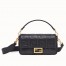 Fendi Black FF Motif Medium Baguette Bag