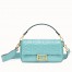 Fendi Pale Blue FF Motif Medium Baguette Bag