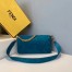 Fendi Medium Baguette Bag In Blue Suede Leather