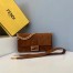 Fendi Medium Baguette Bag In Brown Suede Leather