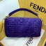 Fendi Purple Velvet FF Motif Medium Baguette Bag