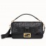 Fendi Black FF Motif Large Baguette Bag