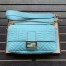 Fendi Pale Blue FF Motif Large Baguette Bag