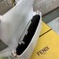 Fendi White FF Motif Large Baguette Bag