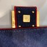 Fendi Large Baguette Bag In Blue Denim With Red Trim