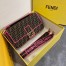 Fendi Baguette Large Bag In FF Fabric With Pink Trim