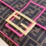 Fendi Baguette Large Bag In FF Fabric With Pink Trim