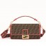 Fendi Baguette Large Bag In FF Fabric With Pink Trim