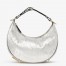 Fendi Fendigraphy Small Hobo Bag In Silver Laminated Leather