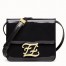 Fendi Karligraphy Bag In Black Patent Leather