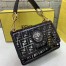 Fendi Black Kan I F Bag In Transparent PU