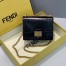 Fendi Small Kan U Bag In Black Glossy Lambskin