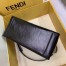 Fendi Large Kan U Bag In Black Glossy Lambskin