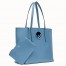 Fendi Blue Leather Logo Shopper Bag