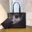 Fendi Black Leather Logo Shopper Bag