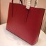 Fendi Red Leather Logo Shopper Bag