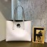 Fendi White Leather Logo Shopper Bag