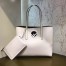 Fendi White Leather Logo Shopper Bag