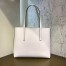 Fendi White Leather Logo Shopper Bag