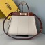 Fendi Peekaboo Medium White Bag With Tan Handle