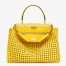 Fendi Peekaboo Medium Bag In Yellow Interlace Leather