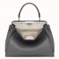 Fendi Selleria Peekaboo Medium Bag In Grey Roman Leather