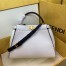 Fendi Selleria Peekaboo Medium Bag In White Roman Leather