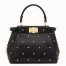 Fendi Peekaboo XS Bag With Star Studs In Black Nappa Leather 