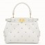 Fendi Peekaboo XS Bag With Star Studs In White Nappa Leather 