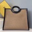 Fendi Large Runaway Shopper Bag In Beige Perforated Calfskin