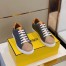 Fendi Low-top Sneakers In Khaki Canvas with Leather