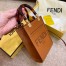 Fendi Mini Sunshine Shopper Bag In Brown Leather