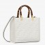 Fendi Sunshine Small Tote Bag In White FF Calfskin