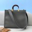 Fendi Sunshine Medium Shopper Bag In Grey Calfskin