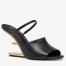 Fendi First Sandals 95mm In Black Calfskin