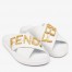 Fendi Fendigraphy Slides In White Calfskin